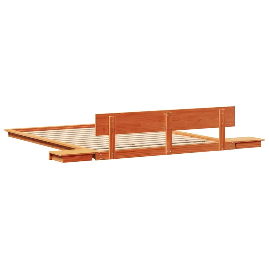 Cadre de lit Marron 160 x 200 cm bois - 7
