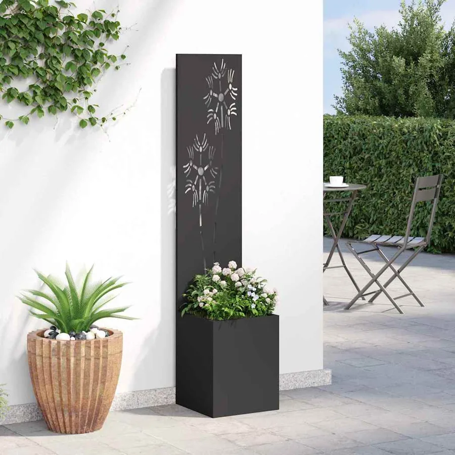 Écran de confidentialité de jardin Floral Noir 32 x 150 cm - 4