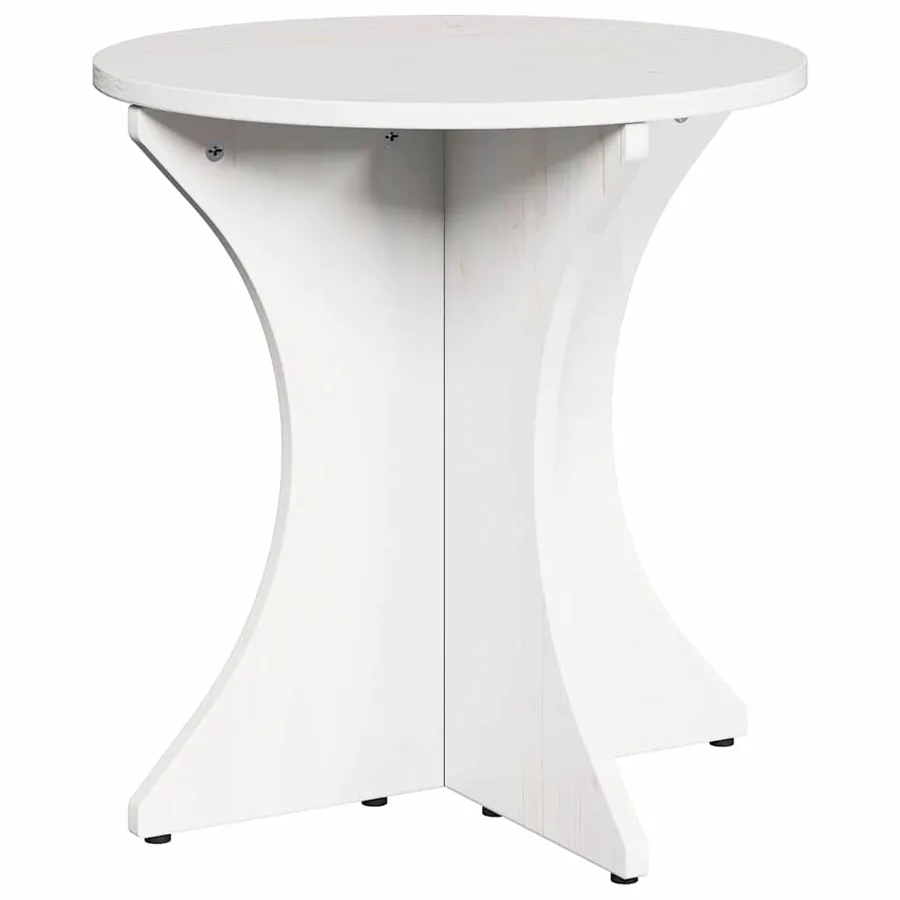 Table basse 2 pcs Blanc Bois massif en pin - 6