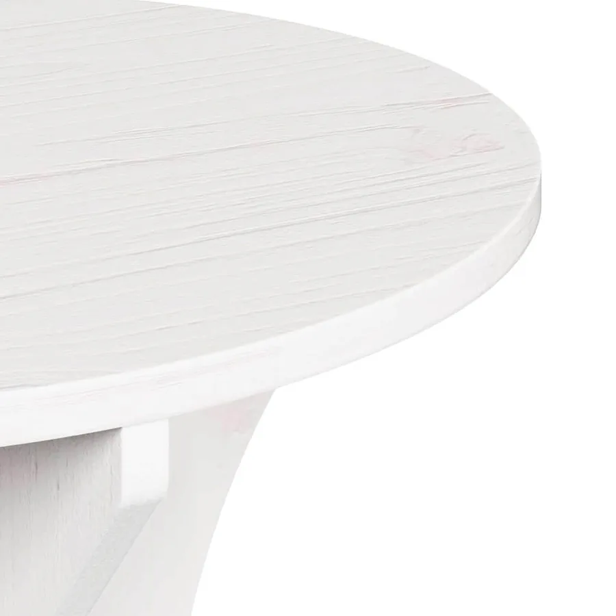 Table basse 2 pcs Blanc Bois massif en pin - 7