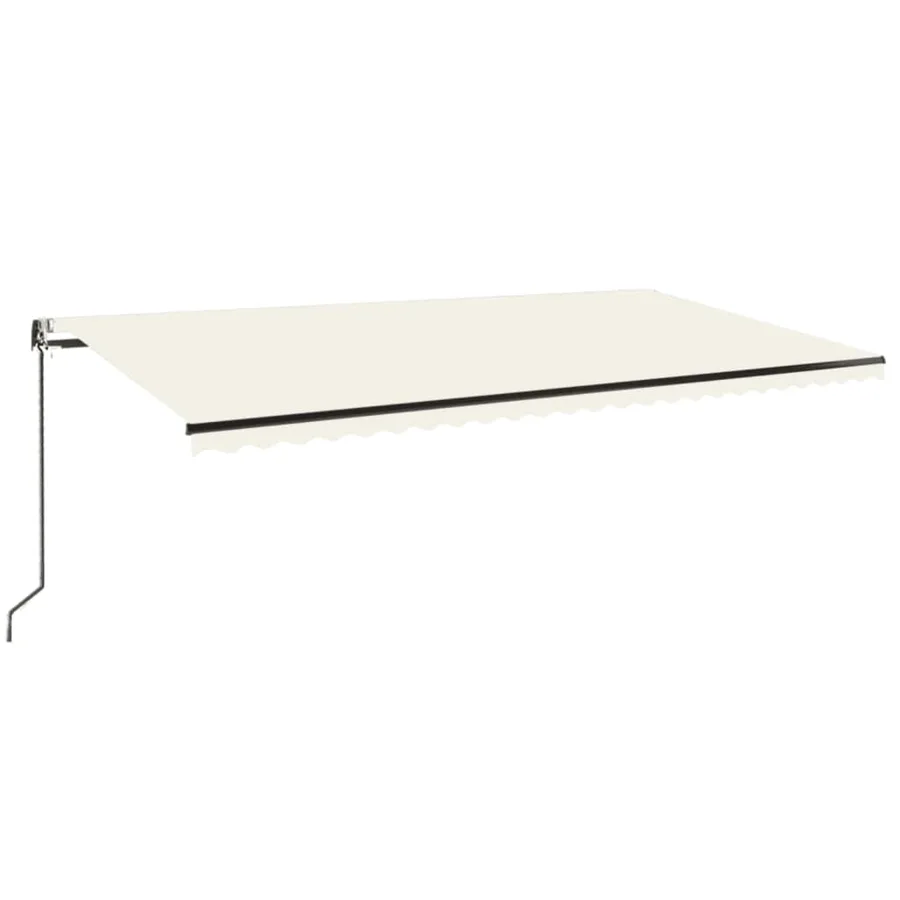 Auvent automatique avec capteur de vent et LED 600x350 cm Crème - 2