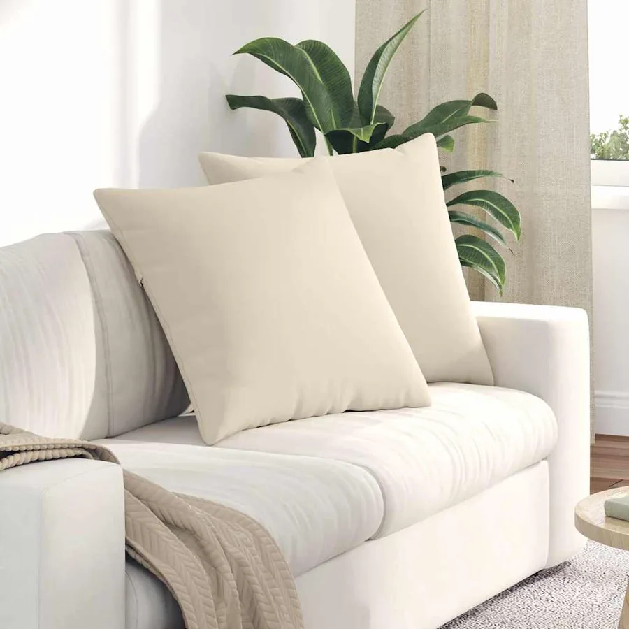 Coussins de canapé 2 pcs Beige 80 x 80 cm tissu