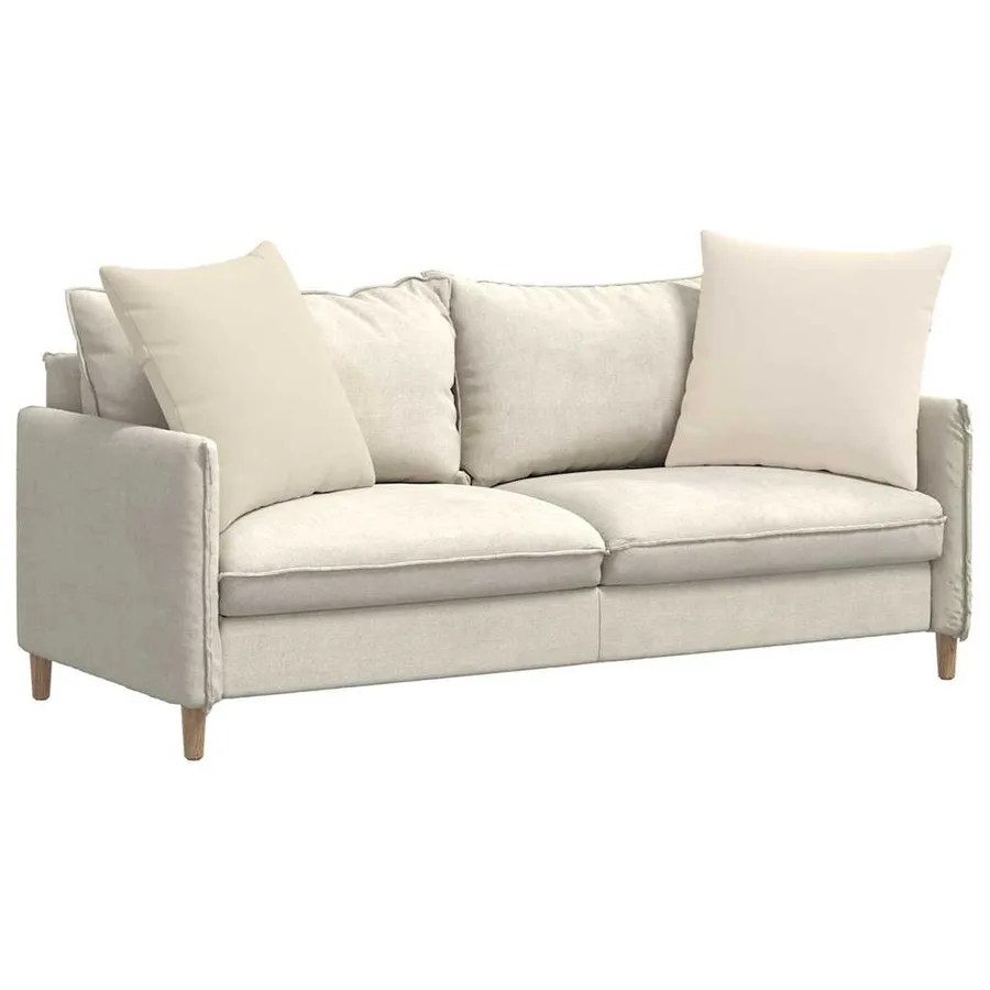 Coussins de canapé 2 pcs Beige 80 x 80 cm tissu - 3