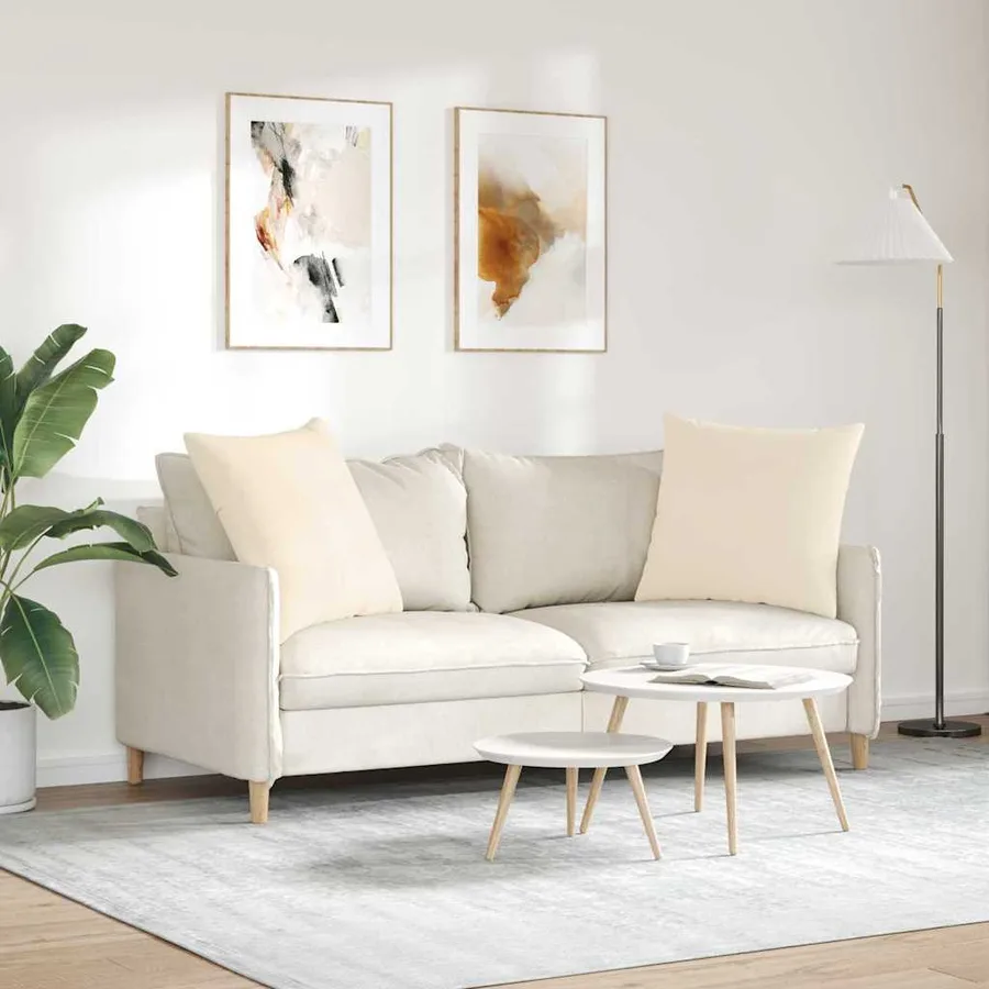 Coussins de canapé 2 pcs Beige 80 x 80 cm tissu - 4