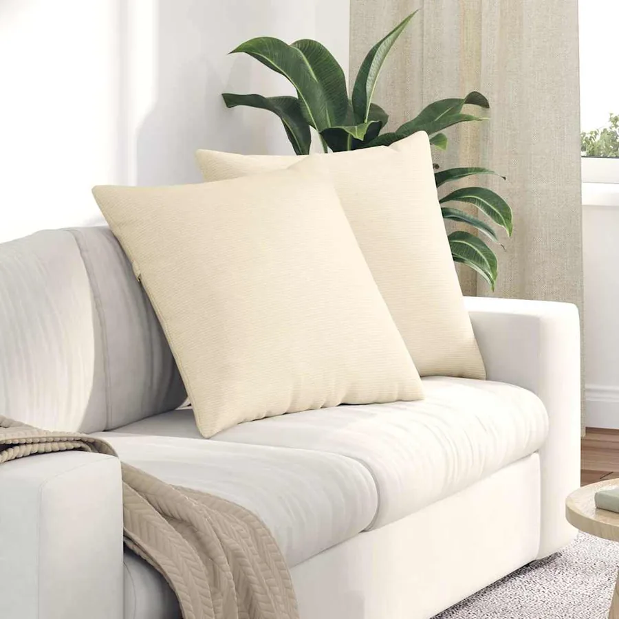Coussins de canapé 2 pcs Crème 60 x 60 cm