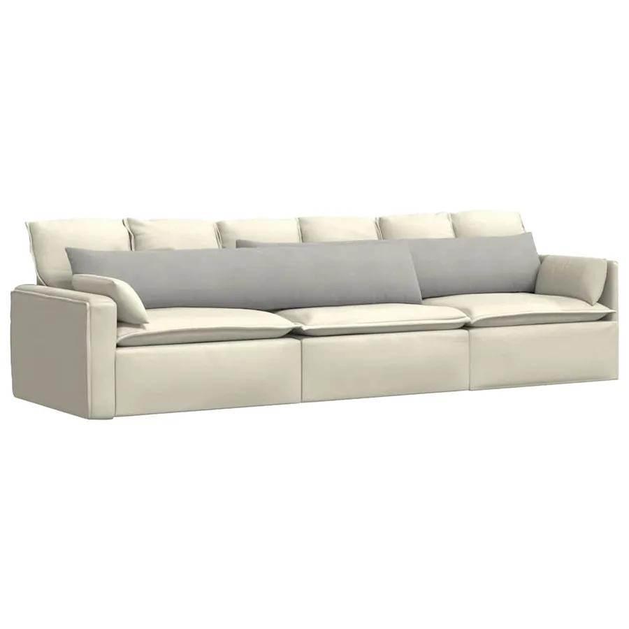 Coussins de canapé 2 pcs Gris clair 200 x 40 cm tissu - 3