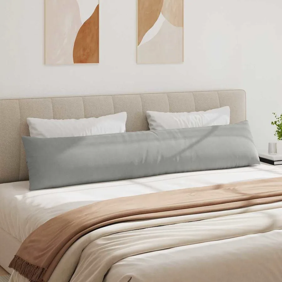 Coussins de canapé 2 pcs Gris clair 200 x 40 cm tissu - 4