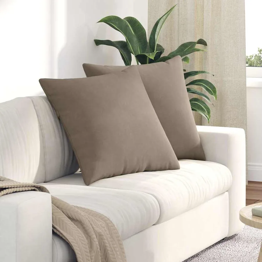 Coussins de canapé 2 pcs Taupe 80 x 80 cm tissu