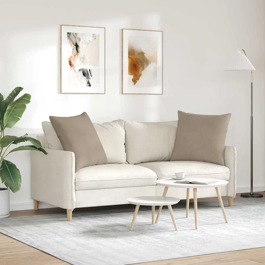 Coussins de canapé 2 pcs Taupe 80 x 80 cm tissu - 4
