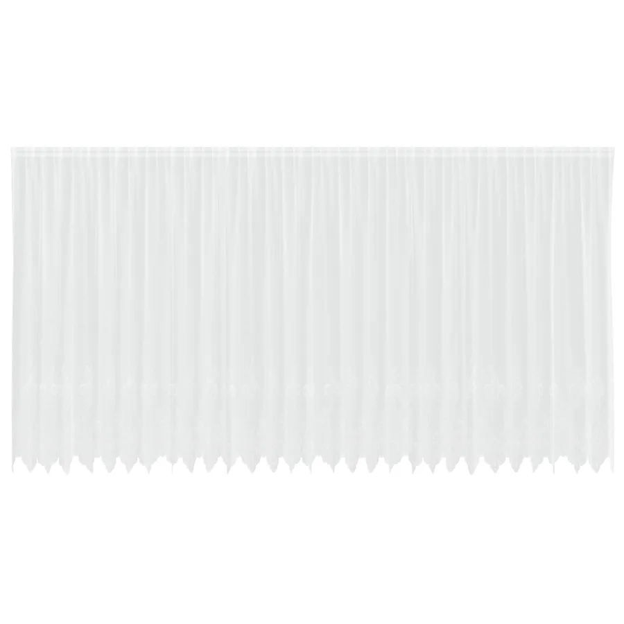 Rideau en Dentelle Floral Blanc 200 x 750 cm Polyester - 2