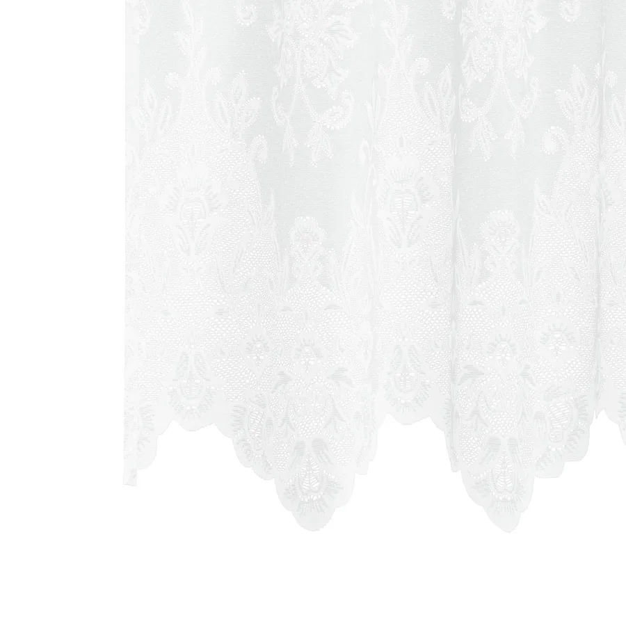 Rideau en Dentelle Floral Blanc 100 x 1200 cm Polyester - 5