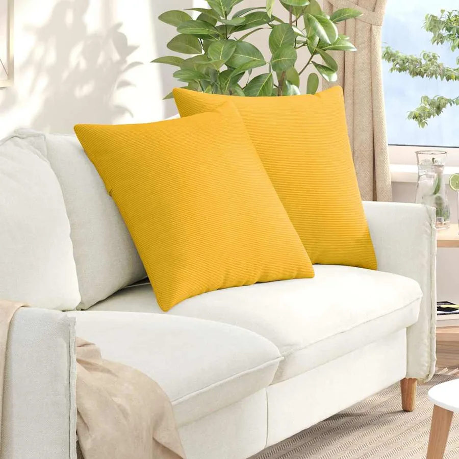 Coussins de canapé 2 pcs Jaune clair 80 x 80 cm