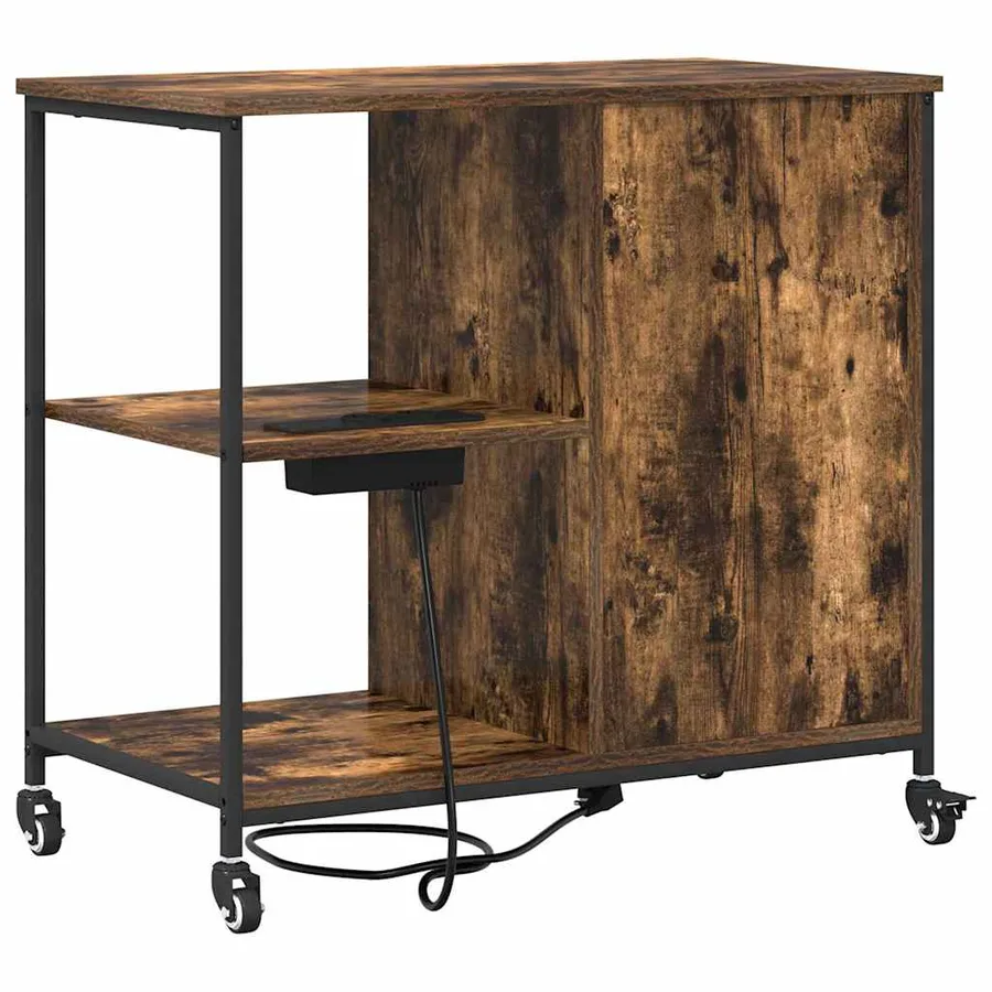 Cabinet avec Station de Charge Chêne fumé 76 x 41 x 72 cm - 9