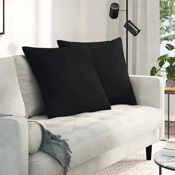 Coussins de canapé 2 pcs Noir 60 x 60 cm tissu