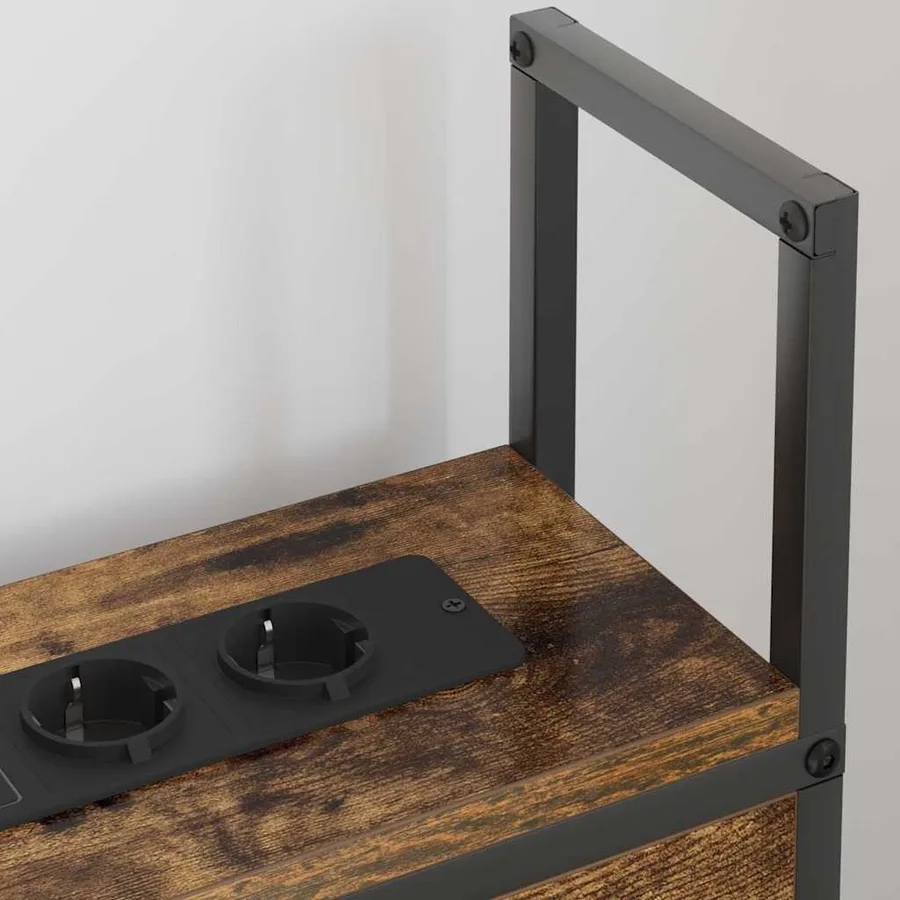 Headboard de Rangement avec Station de Charge Chêne fumé - 4