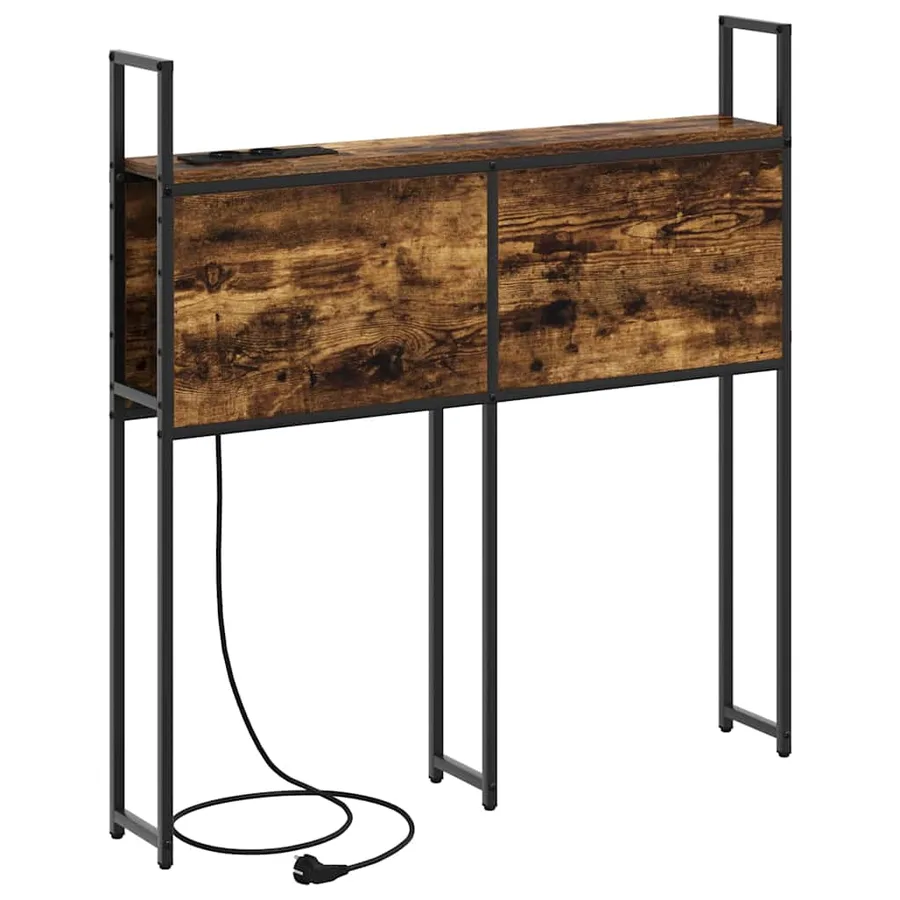Headboard de Rangement avec Station de Charge Chêne fumé - 7