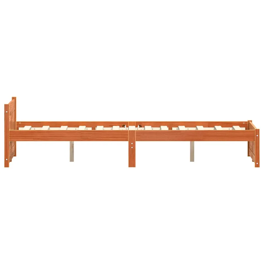 Cadre de lit Brun cire 195,5 x 140,5 x 51 cm Pin massif - 6
