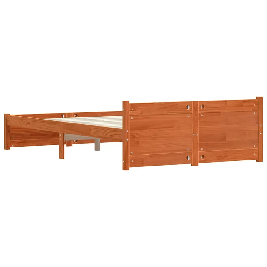 Cadre de lit Brun cire 195,5 x 140,5 x 51 cm Pin massif - 7