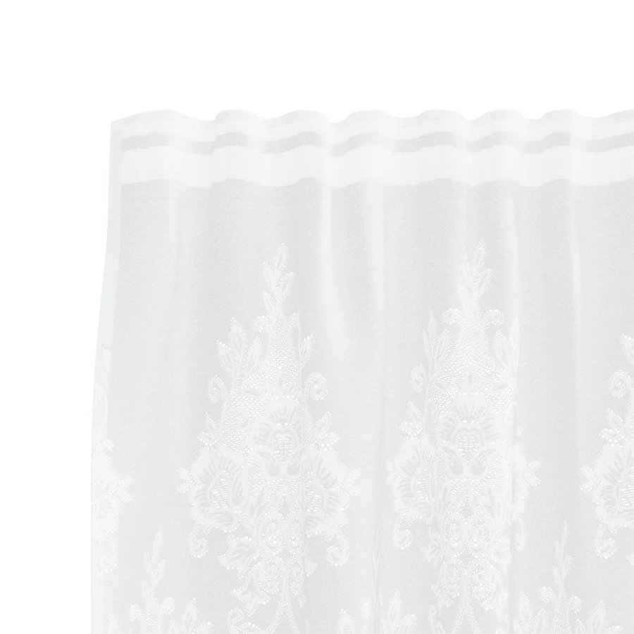 Rideau en Dentelle Floral Blanc 160 x 750 cm Polyester - 4