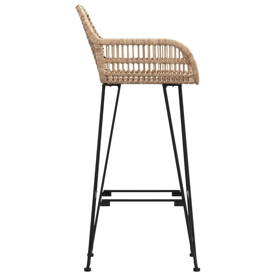 Chaise de bar 2 pcs 55 x 52 x 105 cm Rotin et métal - 6
