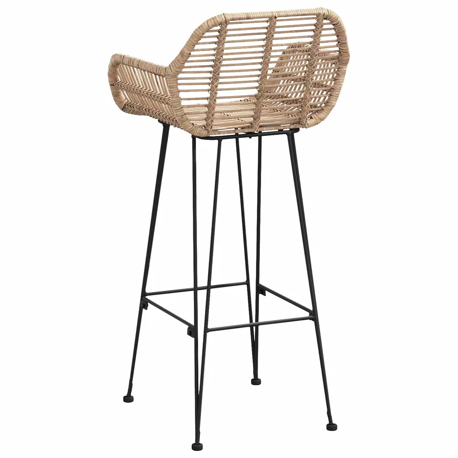 Chaise de bar 2 pcs 55 x 52 x 105 cm Rotin et métal - 7