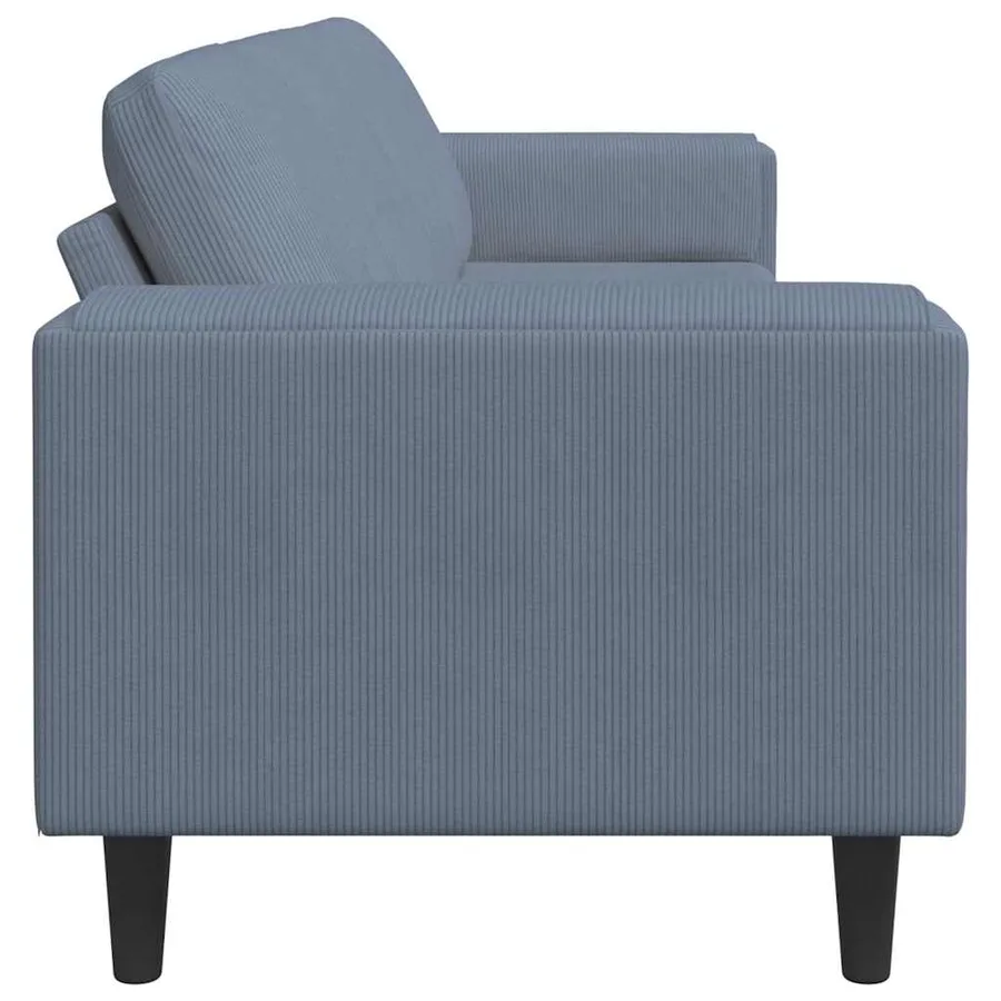 Canapé Bleu 250 x 77 x 76 cm Tissu en velours côtelé - 5