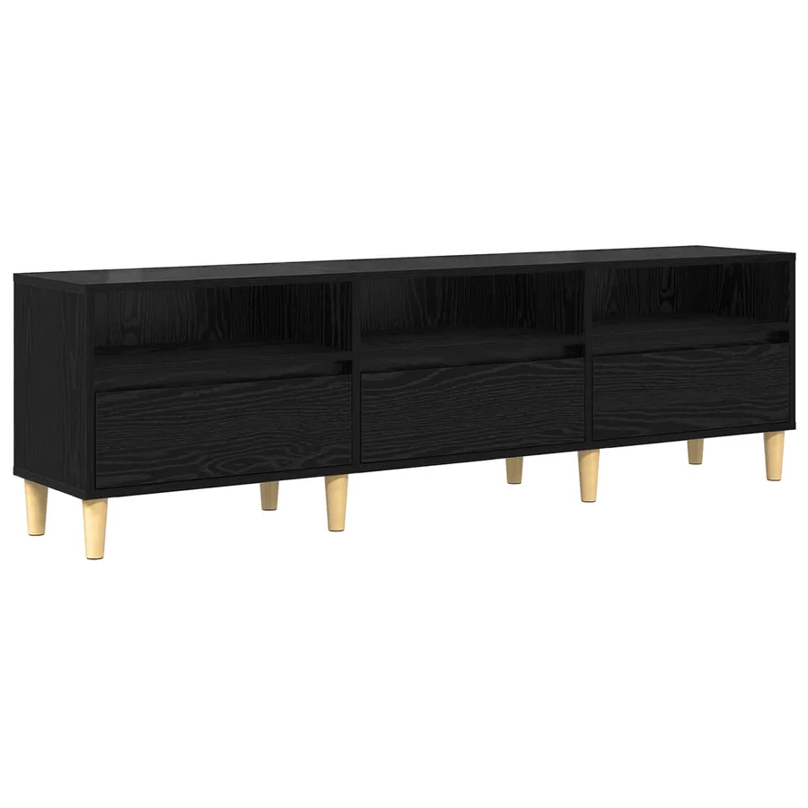 Meuble TV Chêne noir 150 x 30 x 45 cm Bois d'ingénierie - 2