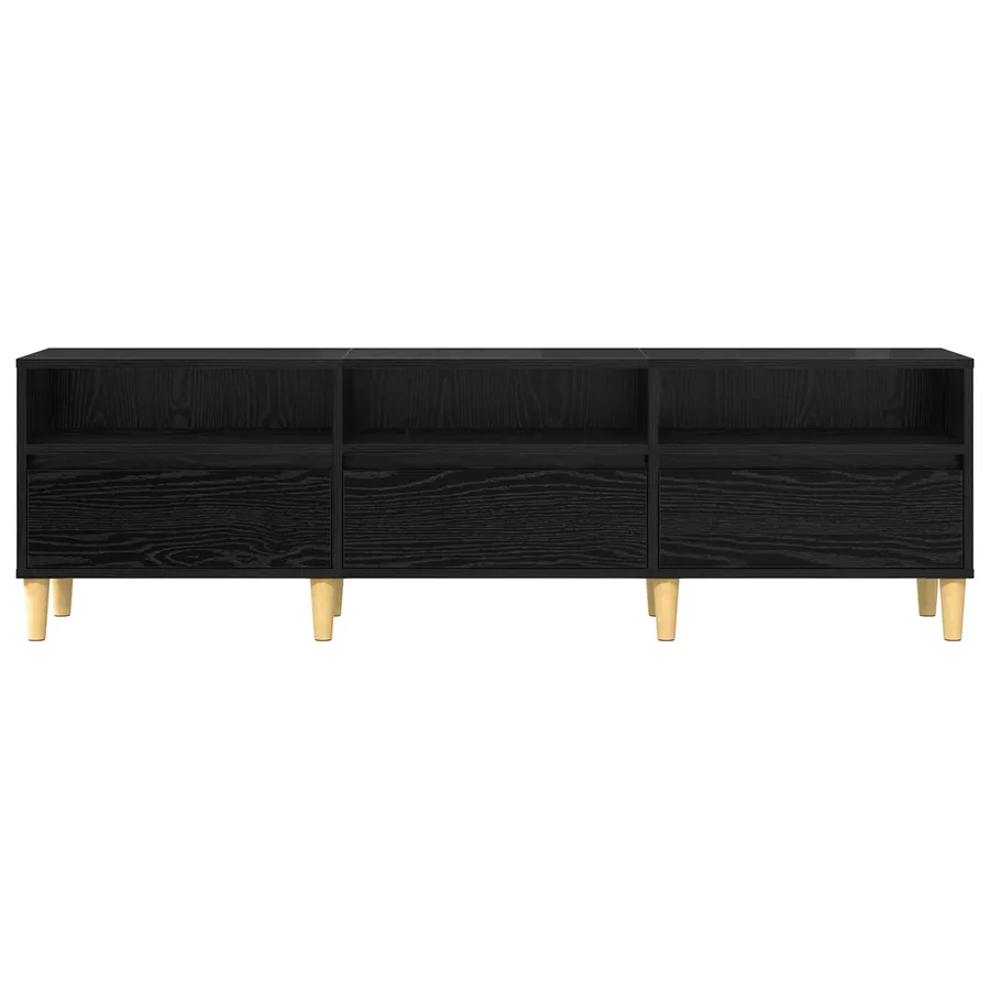 Meuble TV Chêne noir 150 x 30 x 45 cm Bois d'ingénierie - 6