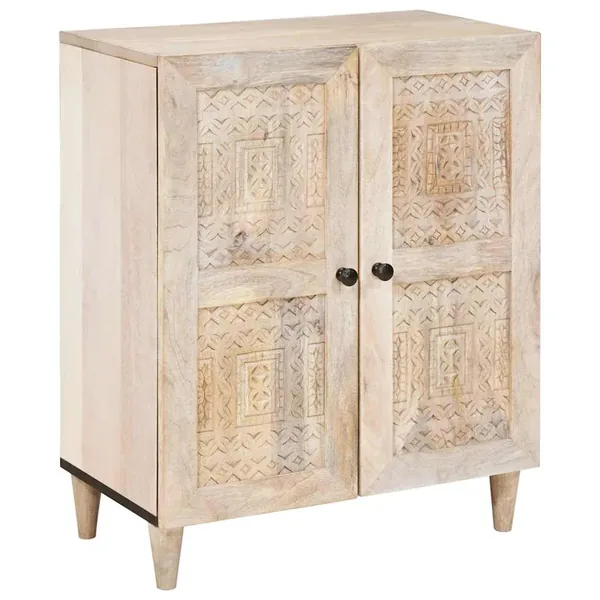 Buffet Blanc 60 x 33 x 75 cm bois de manguier massif