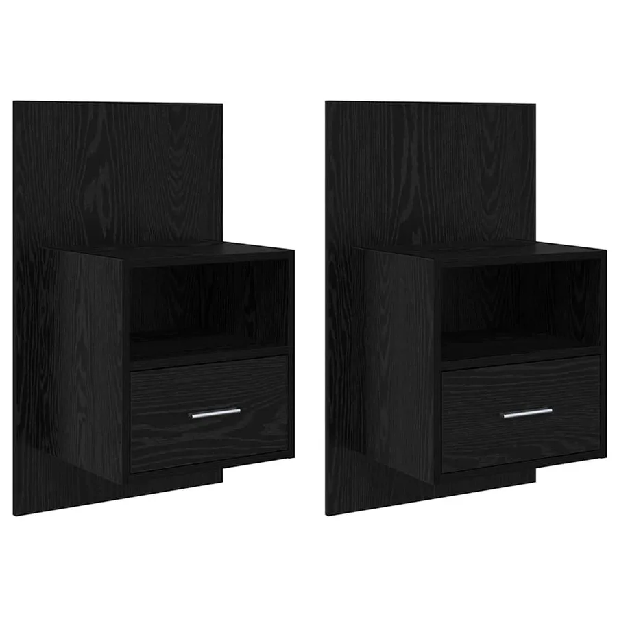 Cabinet de chevet avec tiroir 2 pcs Chêne noir 50 x 32,5 x 80cm - 2