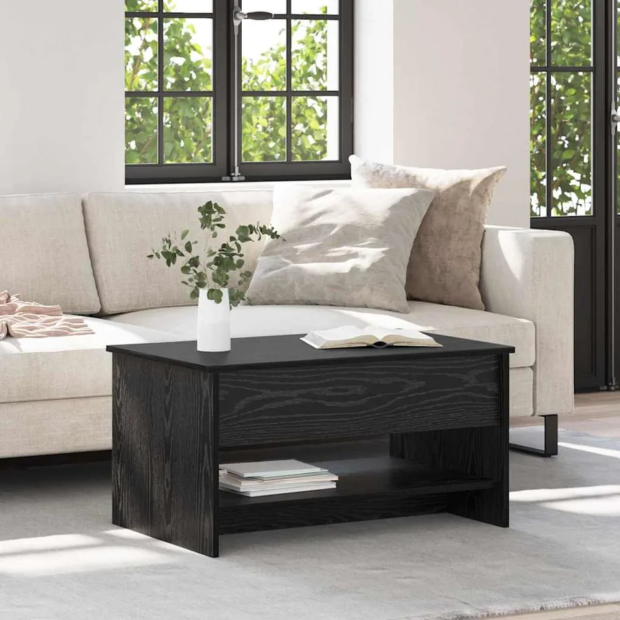 Table basse Chêne noir 80 x 50,5 x 41,5 cm Bois d'ingénierie