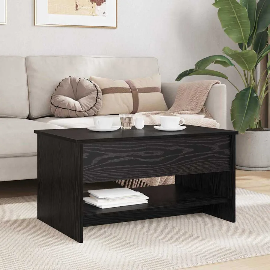 Table basse Chêne noir 80 x 50,5 x 41,5 cm Bois d'ingénierie - 4