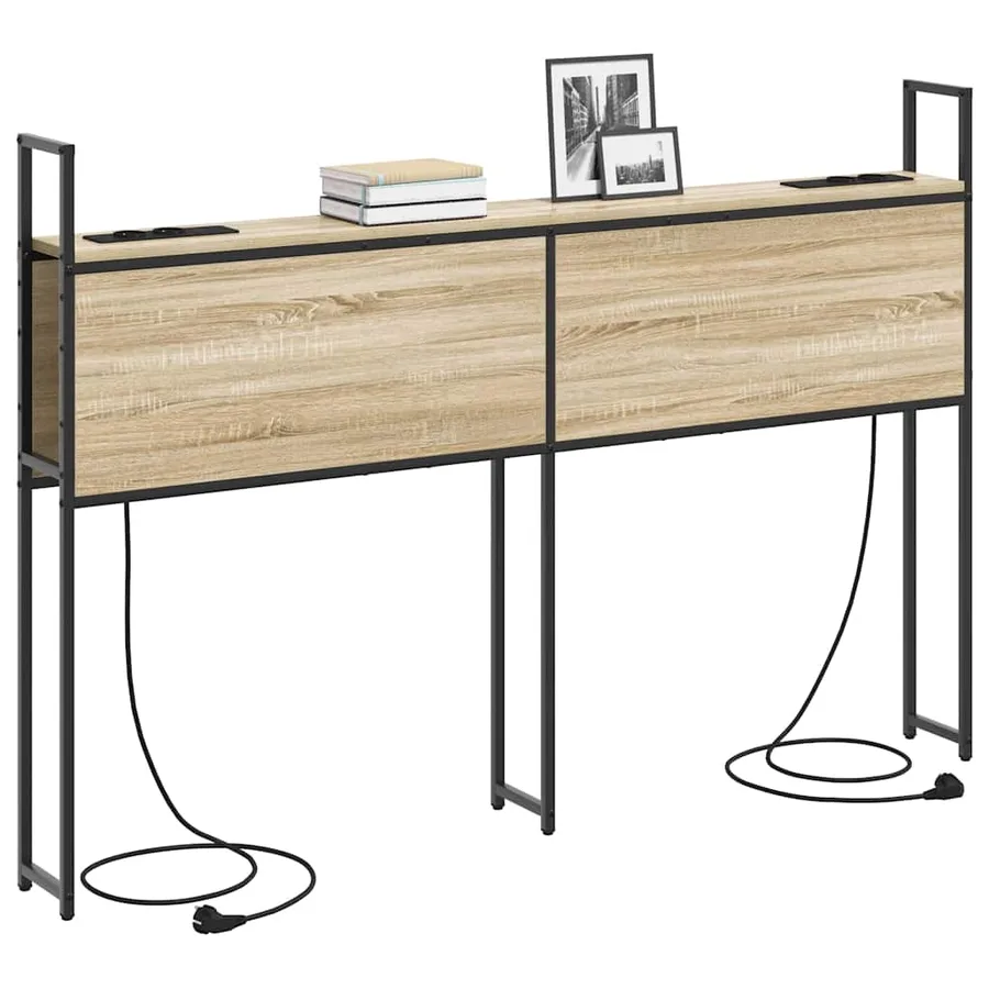 Headboard de Rangement avec Station de Charge Chêne sonoma - 3