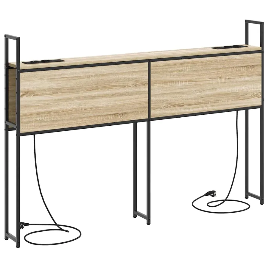 Headboard de Rangement avec Station de Charge Chêne sonoma - 7