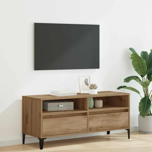 Meuble TV 100 x 34,5 x 44,5 cm Chêne artisanal