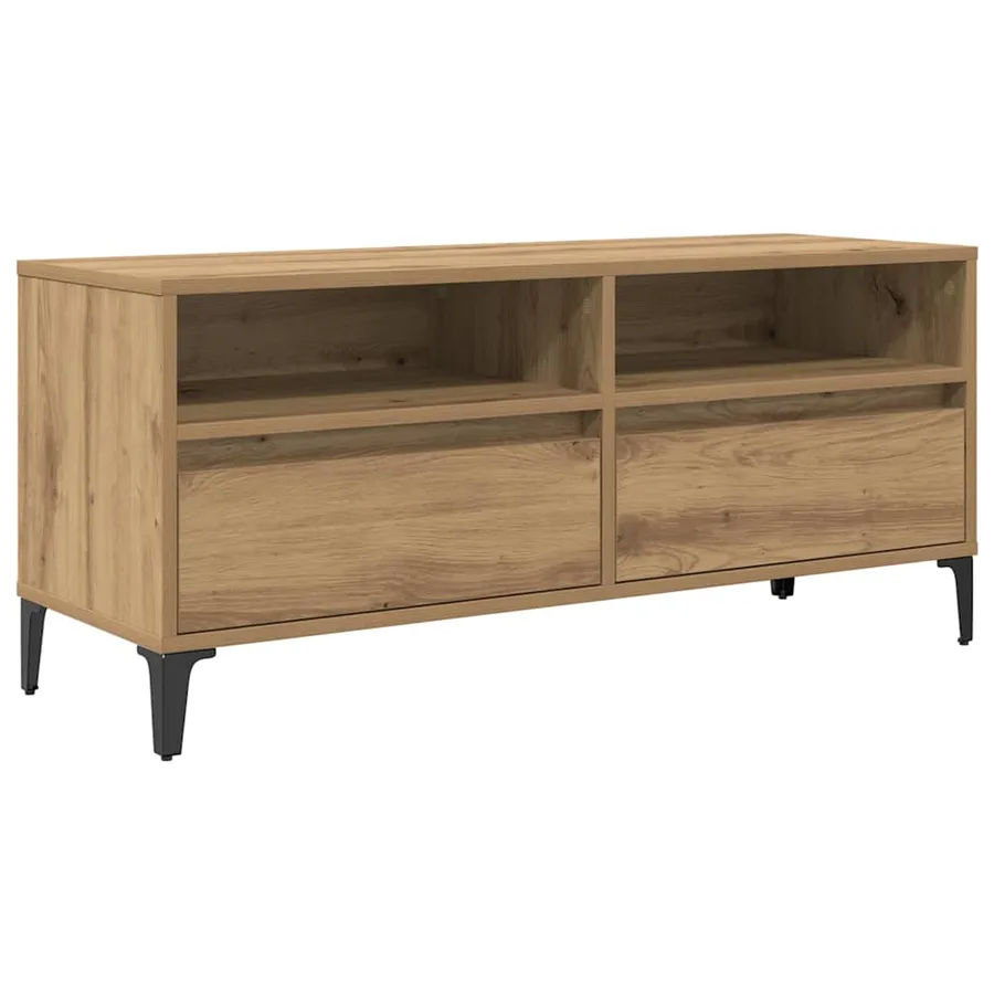 Meuble TV 100 x 34,5 x 44,5 cm Chêne artisanal - 2