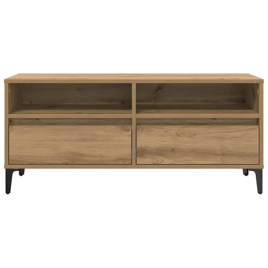 Meuble TV 100 x 34,5 x 44,5 cm Chêne artisanal - 6