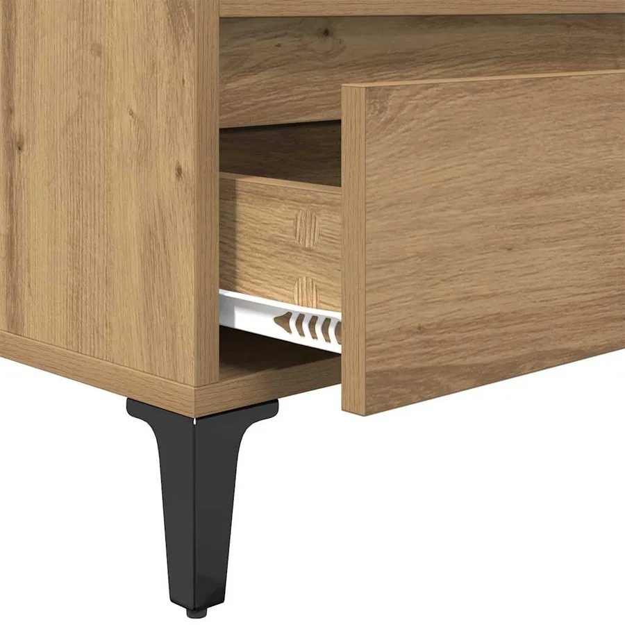 Meuble TV 100 x 34,5 x 44,5 cm Chêne artisanal - 9
