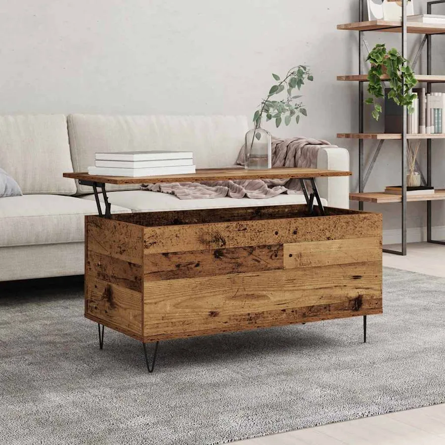 Table basse Bois ancien 90 x 44.5 x 45 cm Bois d'ingénierie - 4