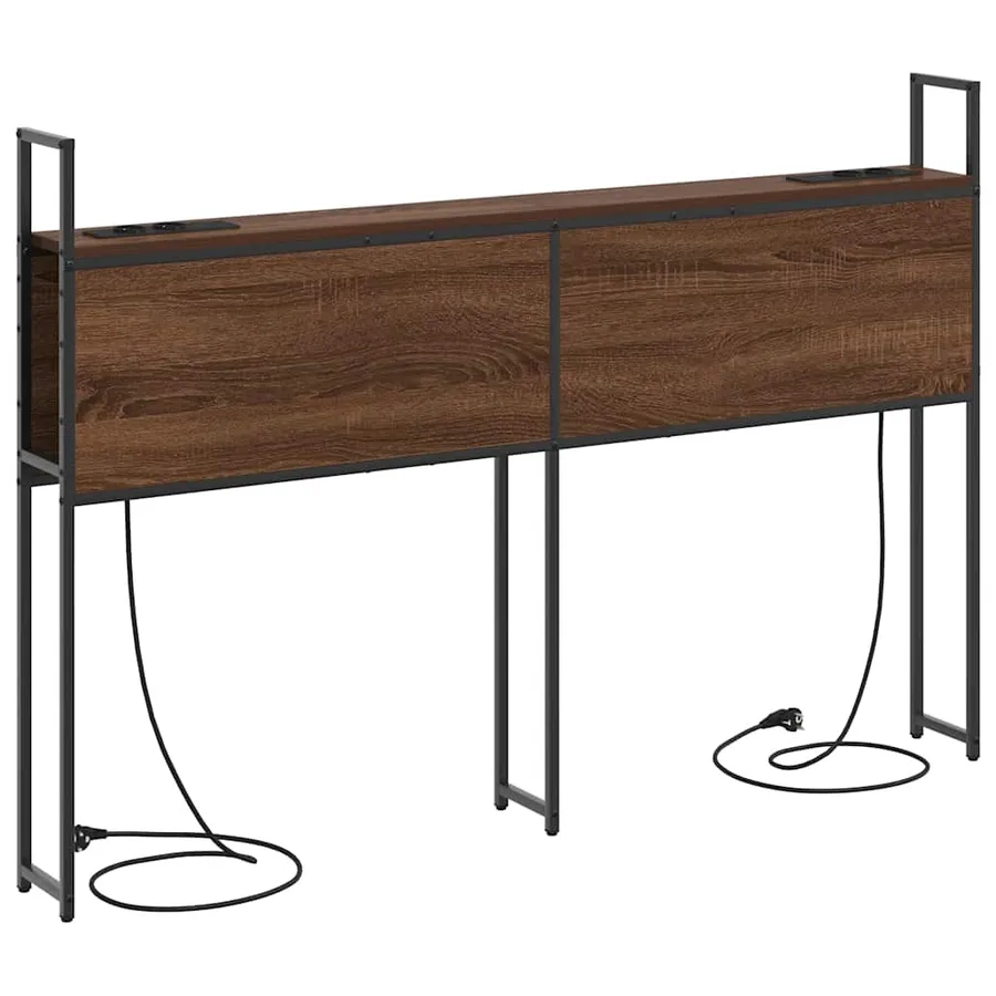 Headboard de Rangement avec Station de Charge Chêne marron - 7