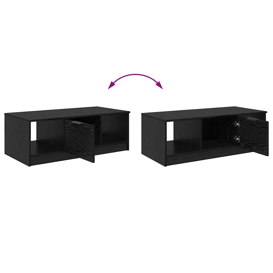 Table basse Chêne noir 102 x 50 x 36cm Bois d'ingénierie - 11