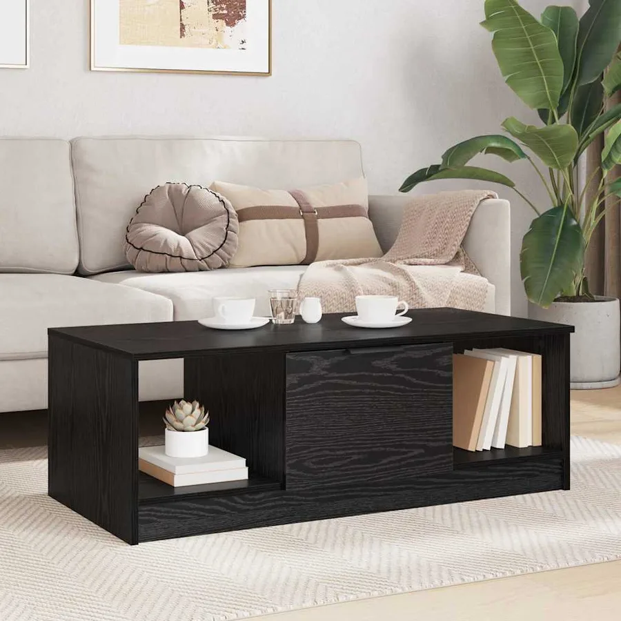 Table basse Chêne noir 102 x 50 x 36cm Bois d'ingénierie - 4