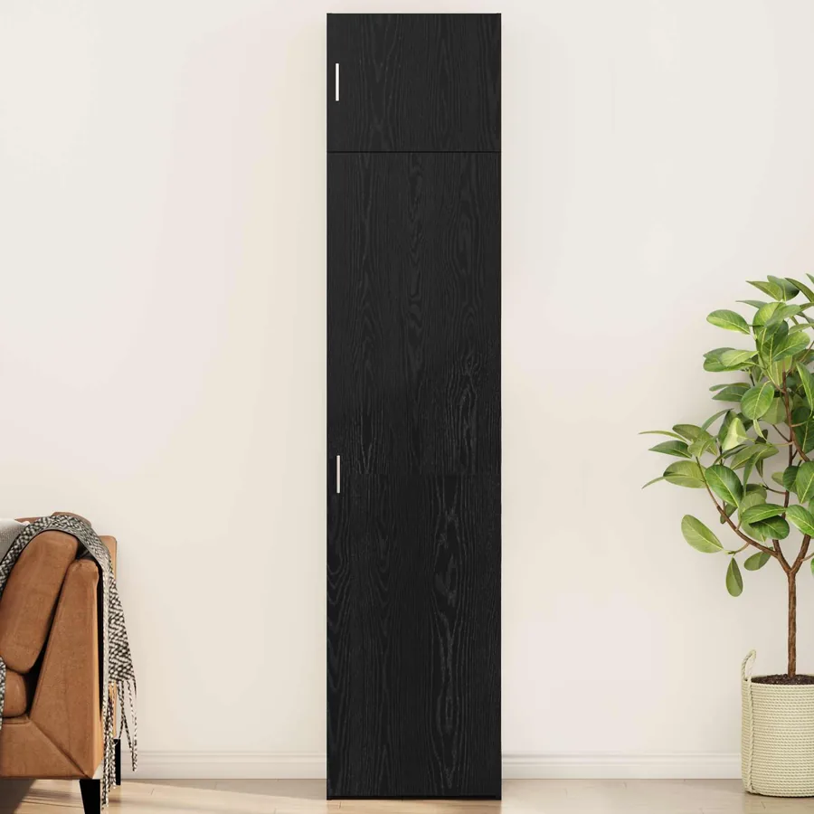 Buffet 2 pcs Chêne noir 50 x 41 x 225 cm