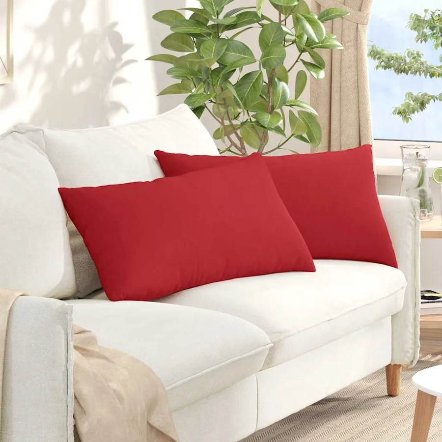Coussins de canapé 2 pcs Rouge 80 x 40 cm tissu