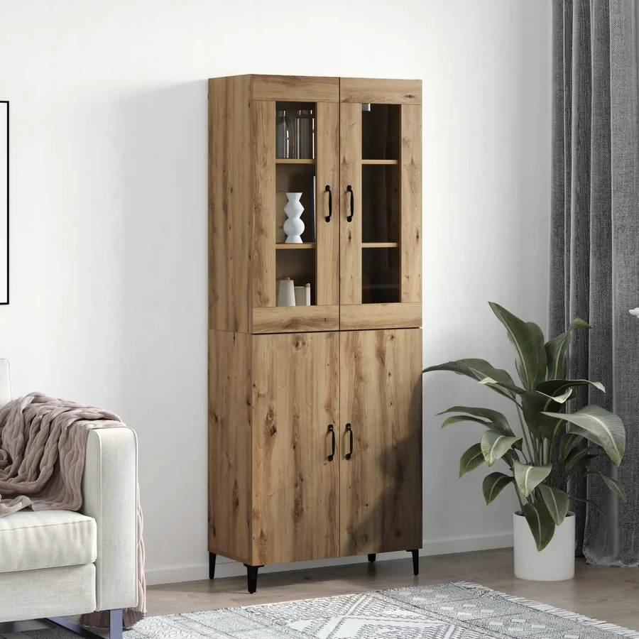 Haut Armoire 2 pcs Chêne artisanal 69,5 x 34 x 180 cm