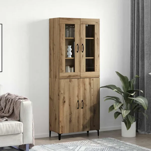 Haut Armoire 2 pcs Chêne artisanal 69,5 x 34 x 180 cm