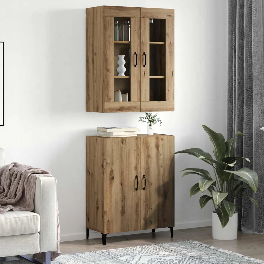 Haut Armoire 2 pcs Chêne artisanal 69,5 x 34 x 180 cm - 4