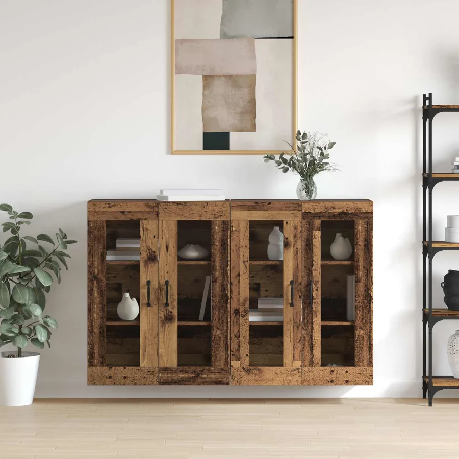 Armoires Murailles 2 pcs Bois ancien 69,5 x 34 x 90 cm