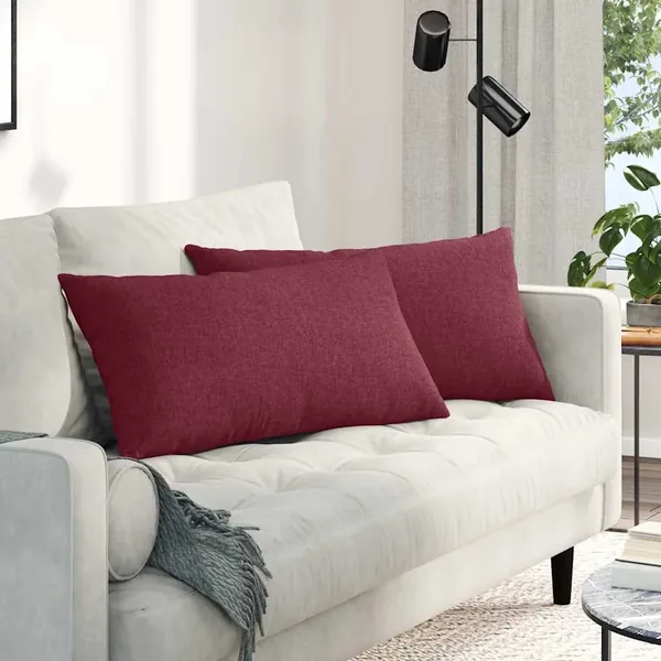 Coussins de canapé 2 pcs Bordeaux 80 x 40 cm tissu