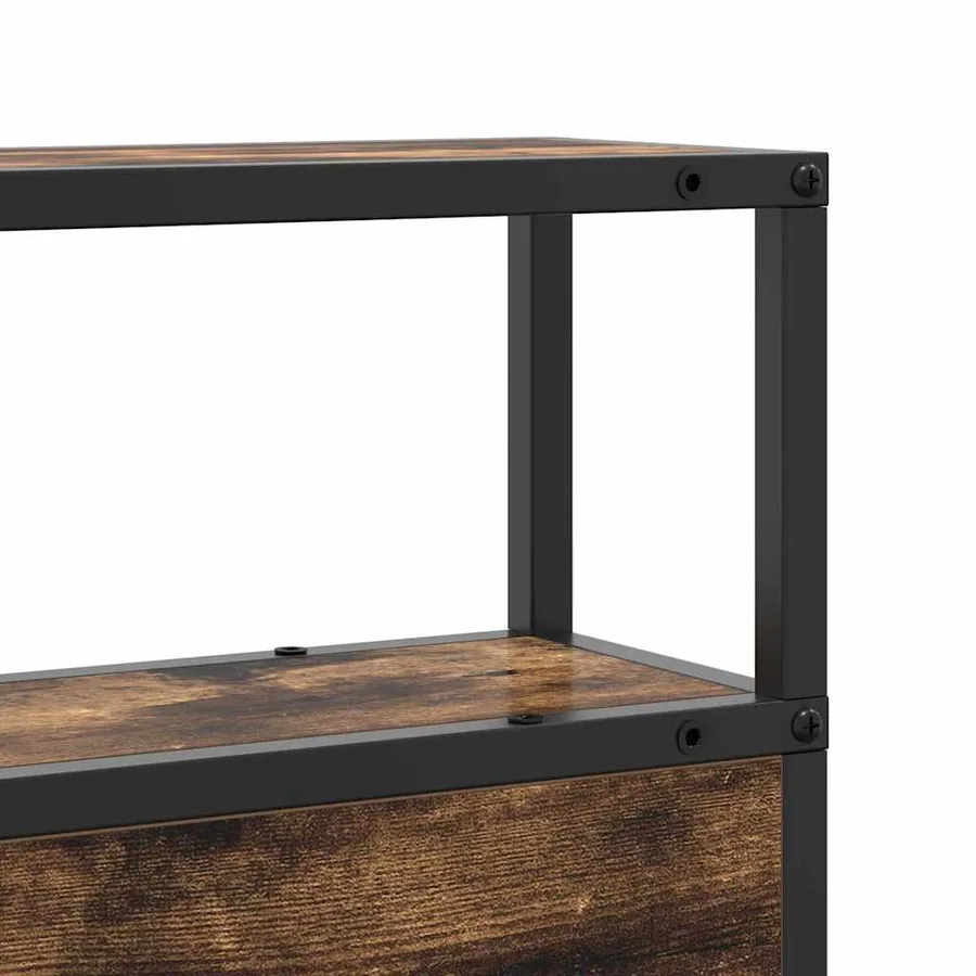 Tête de lit de rangement Chêne fumé Bois d'ingénierie - 9